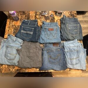 7 pairs of men’s work and nice jeans
